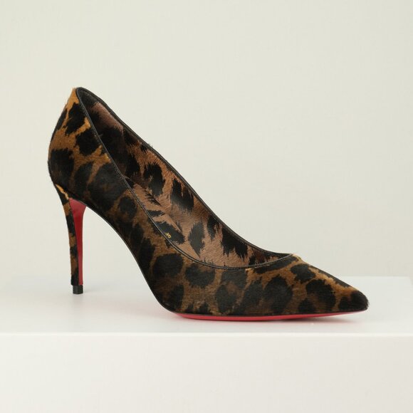 Christian Louboutin Pony Kitty Kate 85 Leopard Print Pumps,Brown, EU 36.5/US 6.5 - Picture 1 of 13